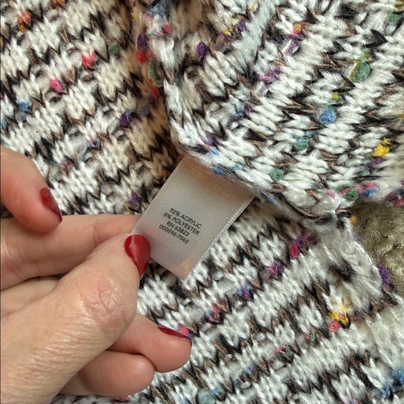 Christopher & Bands stripe cardigan open sweater size medium pink White black - Picture 6 of 6